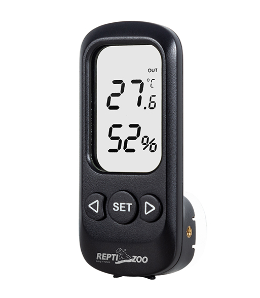 REPTI ZOO Reptile Thermometer Hygrometer with Suction Cup, Digital